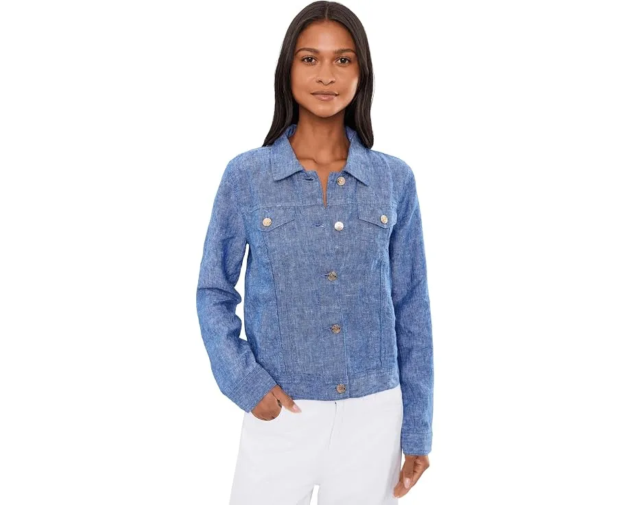Льняная куртка Lilly Pulitzer Seaspray с длинным рукавом из 100% льна