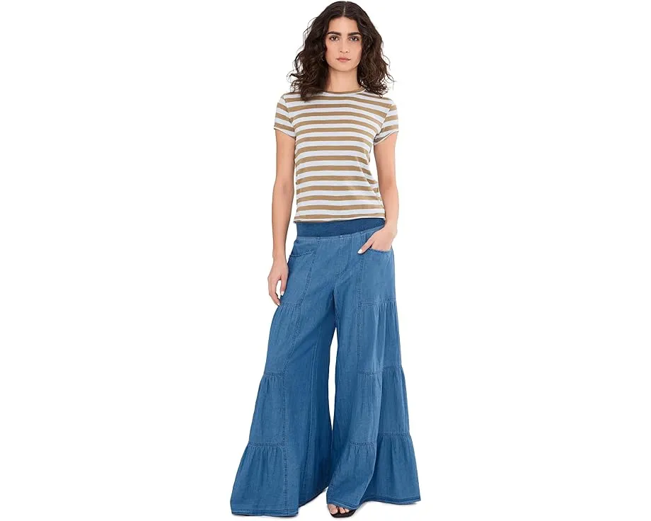 Широкие брюки XCVI Dugan Wide Leg с эластичным поясом из хлопка и льна