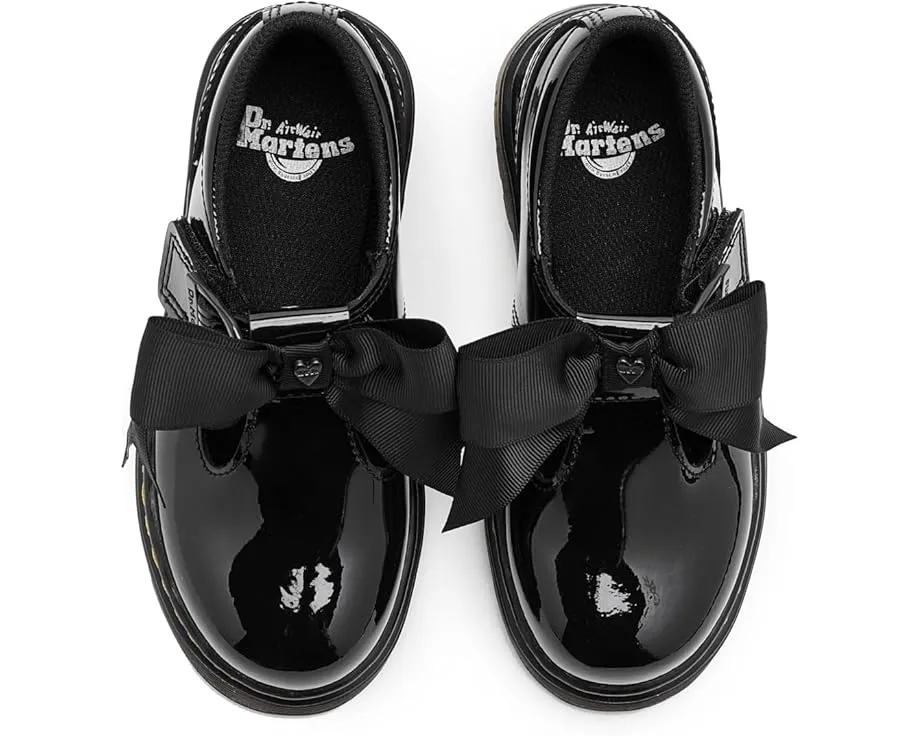 Детские туфли Dr. Martens Polley II Bow YS с бантом и застежкой на липучке