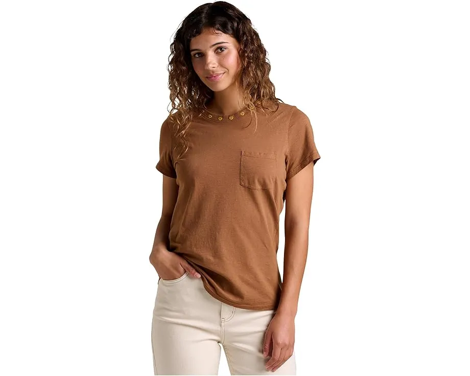 Футболка Toad&Co Primo с коротким рукавом и вышивкой из органического хлопка