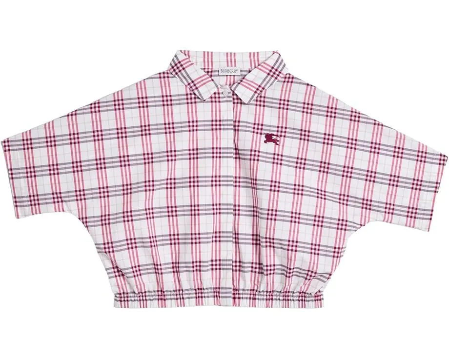 Burberry Kids блуза Maisie с воротником и короткими рукавами реглан
