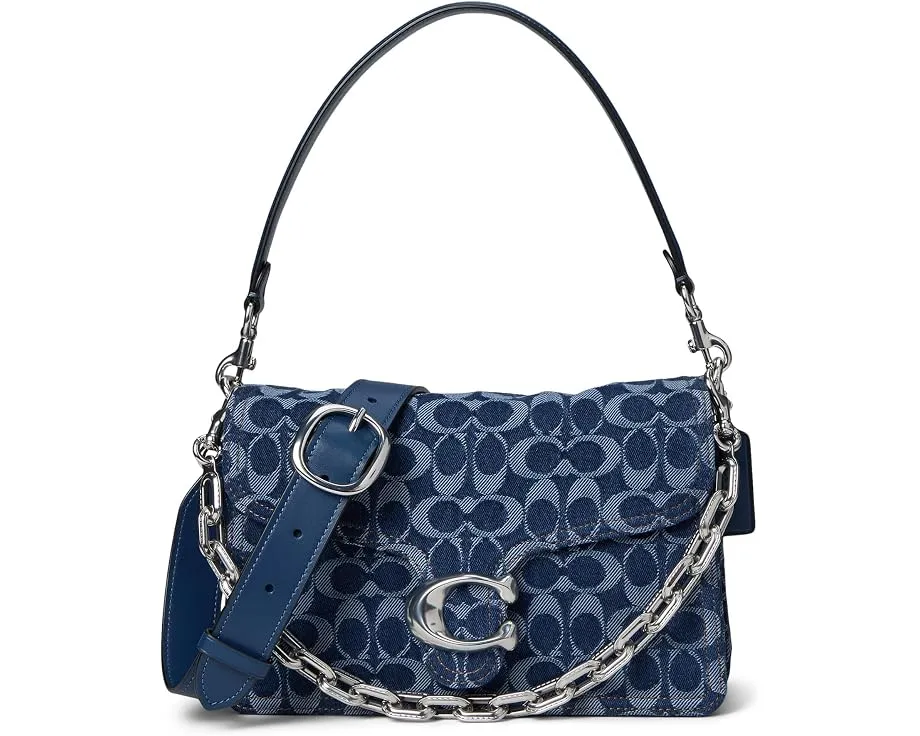 Сумка через плечо COACH Chain Tabby из денима Signature