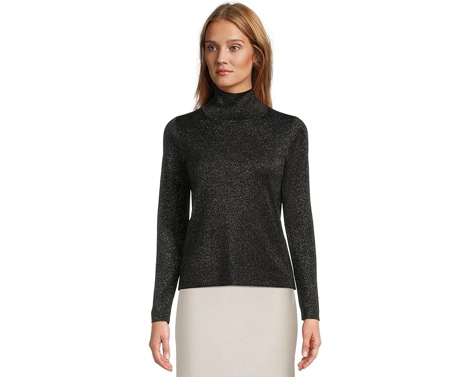 Свитер EILEEN FISHER из шерсти с люрексом и воротником-стойкой