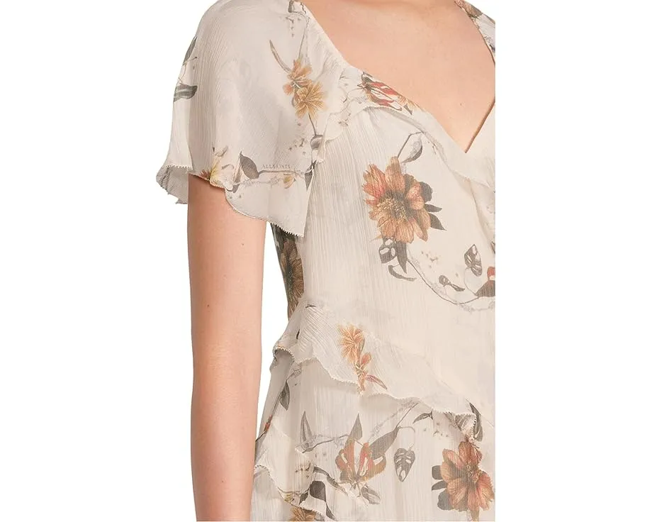 Платье AllSaints Darma с запахом и рюшами