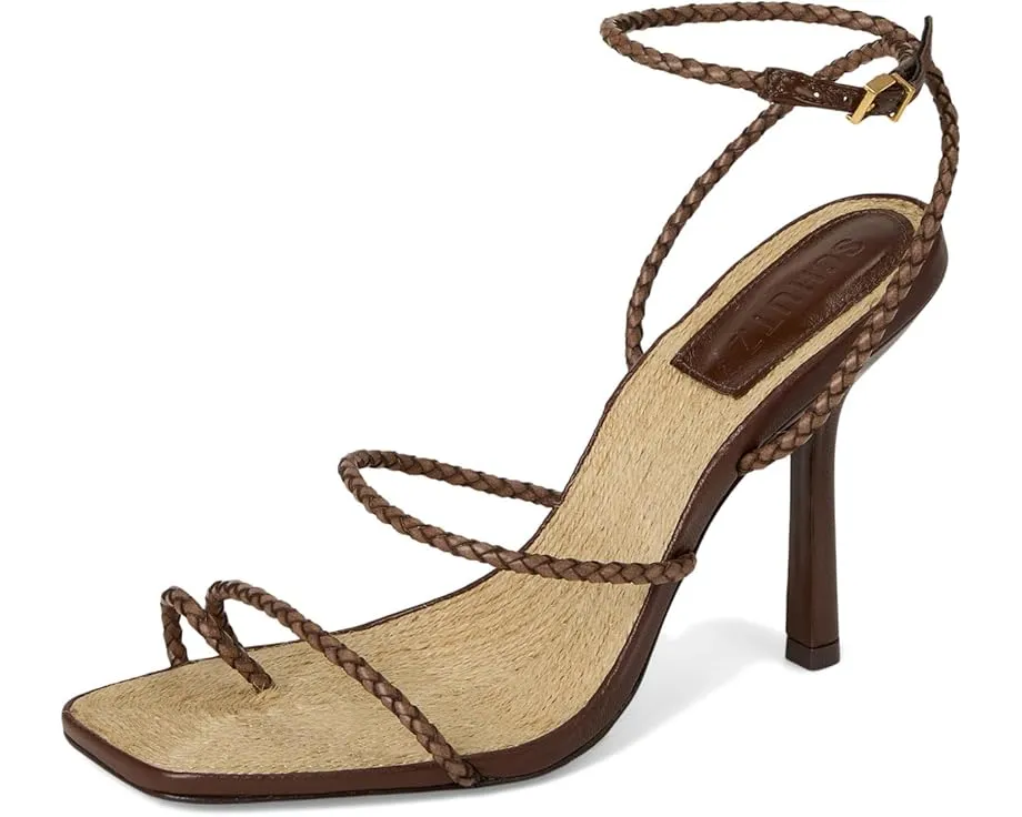 Schutz Kaya Straw босоножки на шпильке с квадратным носком и плетеным верхом