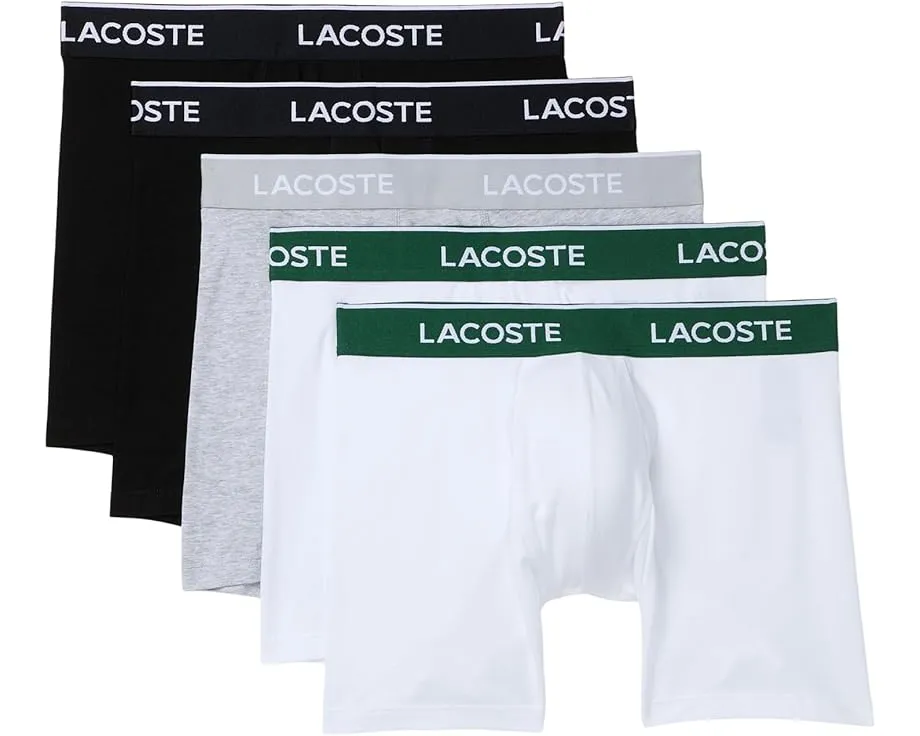 Набор из 5 боксеров Lacoste 5-Pack Cotton Boxer Briefs из хлопка