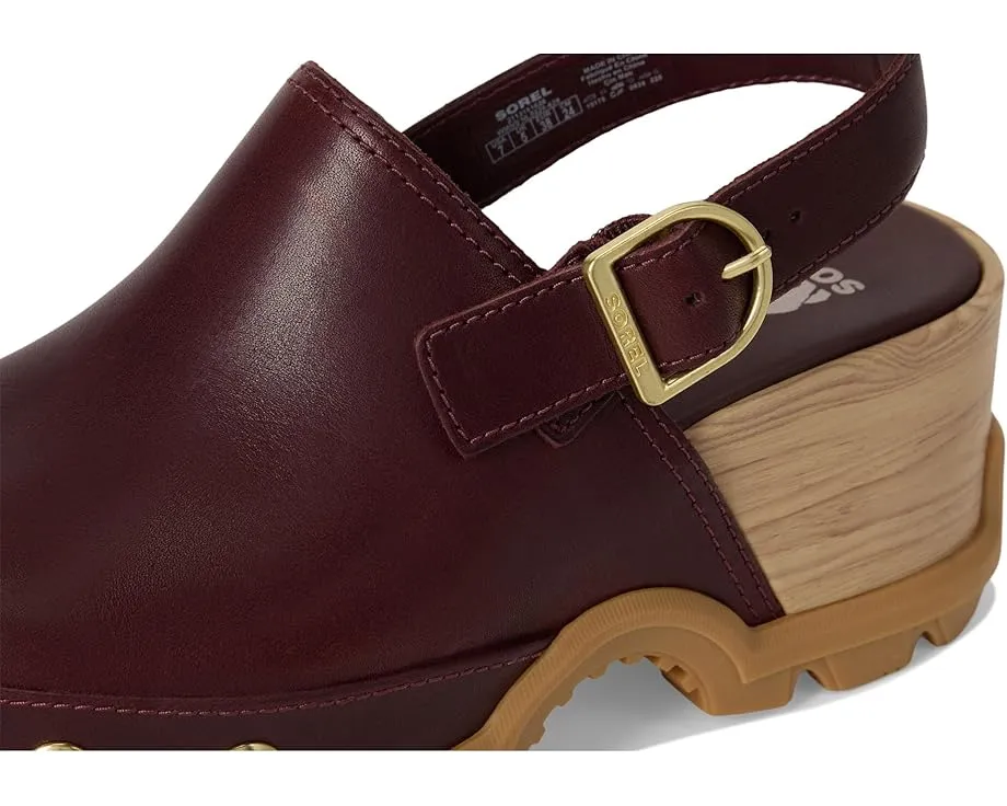 Клоги SOREL Roam'n Clog Rvt из натуральной кожи с платформой и заклепками