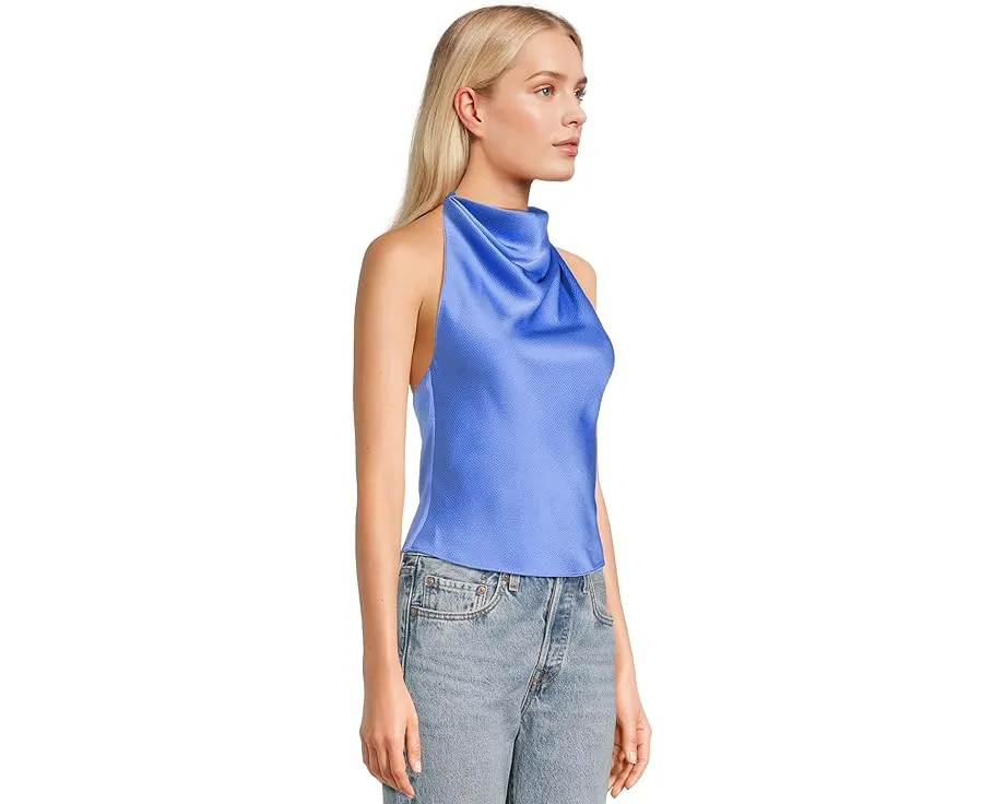 Trina Turk Топ Lanika на запах из сатина с запахом на шее