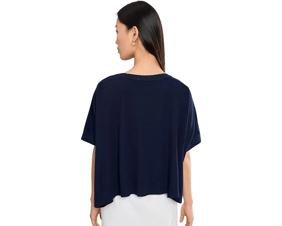 Dolman 1/2 Sleeve Open Crew Neck Boxy Top