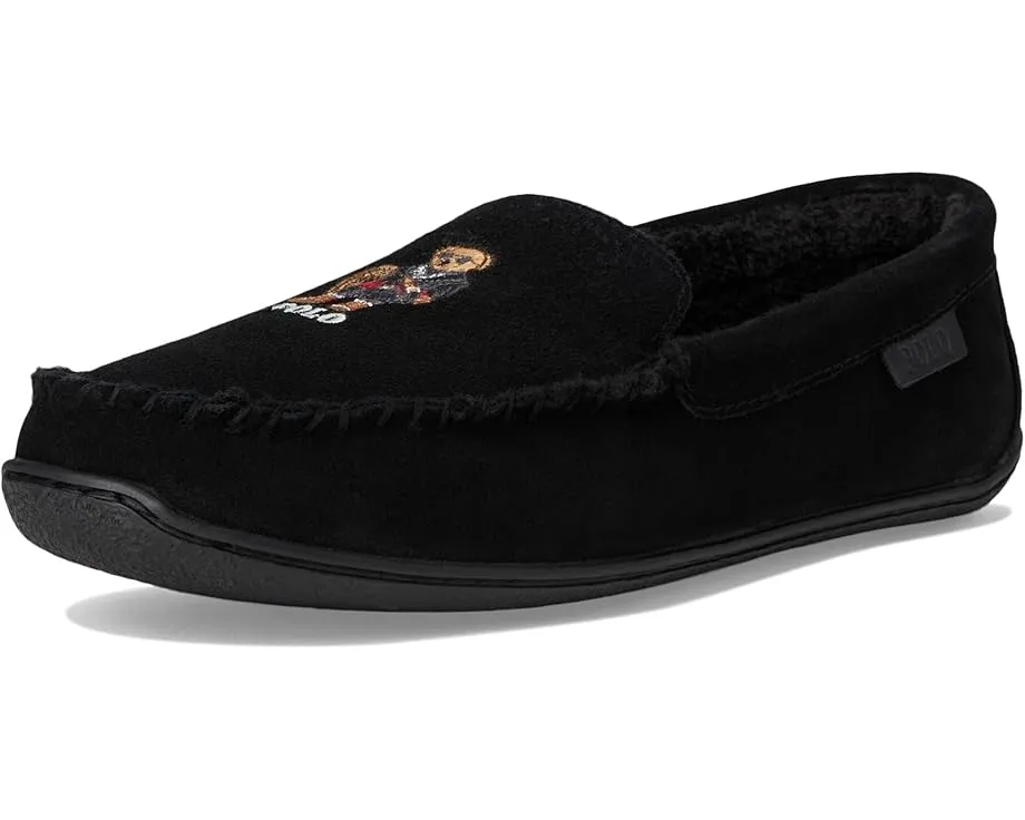 Polo Ralph Lauren тапочки Brenan Bear Moc из замша с вышитым медведем