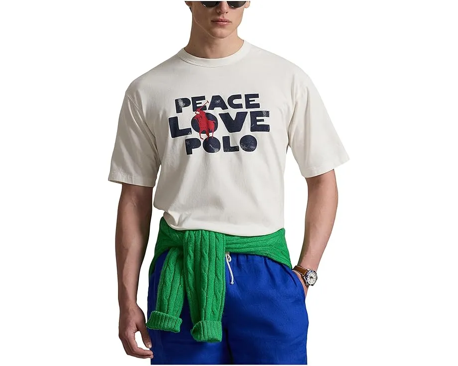Футболка с принтом Peace Love Polo классического кроя Polo Ralph Lauren