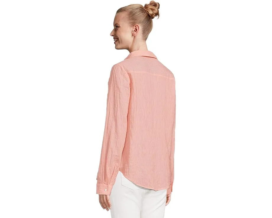 Рубашка из льна Lilly Pulitzer Sea View с накладными карманами