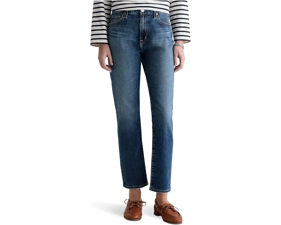 Джинсы Ex-boyfriend Mid-Rise Slouchy Slim AG Jeans из хлопка с эластаном
