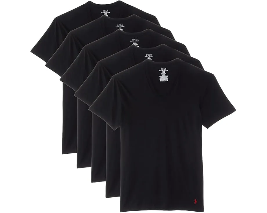 Набор из 5 хлопковых футболок Polo Ralph Lauren с V-образным вырезом