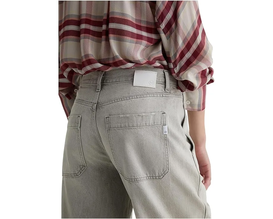 Джинсы Mercer High-Rise Cuffed Barrel AG Jeans в Sensory с манжетами