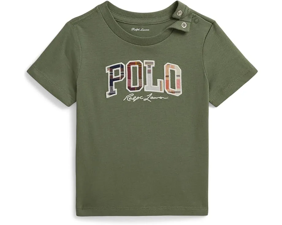 Хлопковое джерси-поло с логотипом Madras от Polo Ralph Lauren