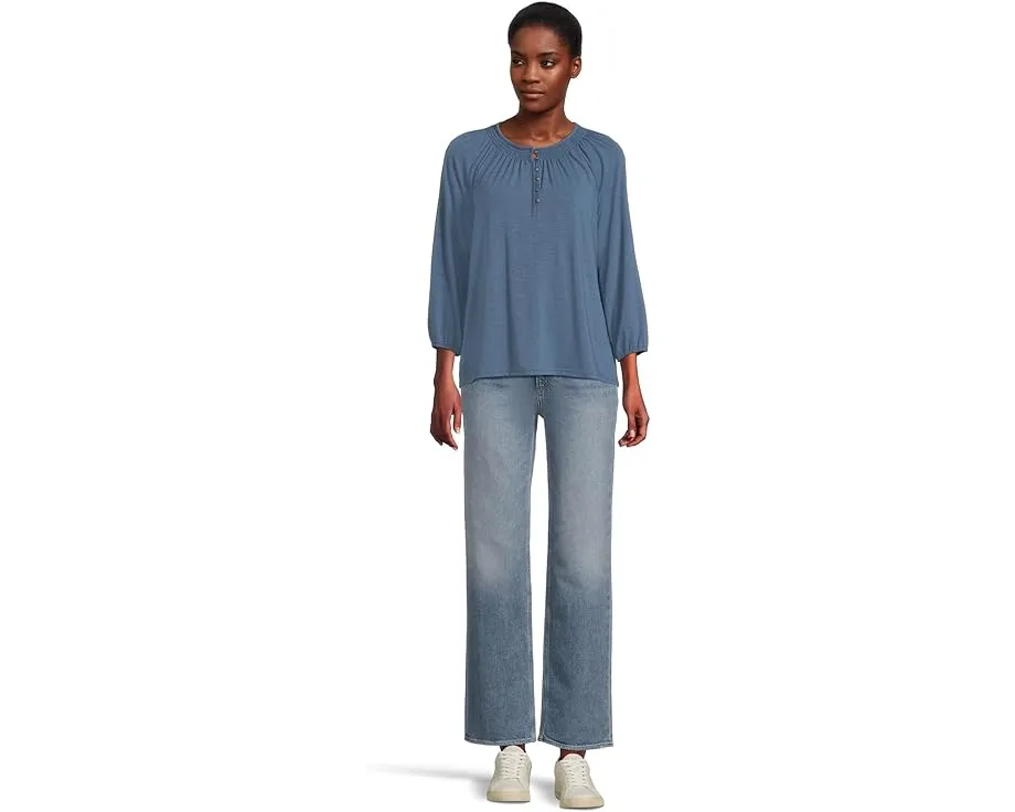 Футболка L.L.Bean Camden Hills с рукавом три четверти и воротником хенли