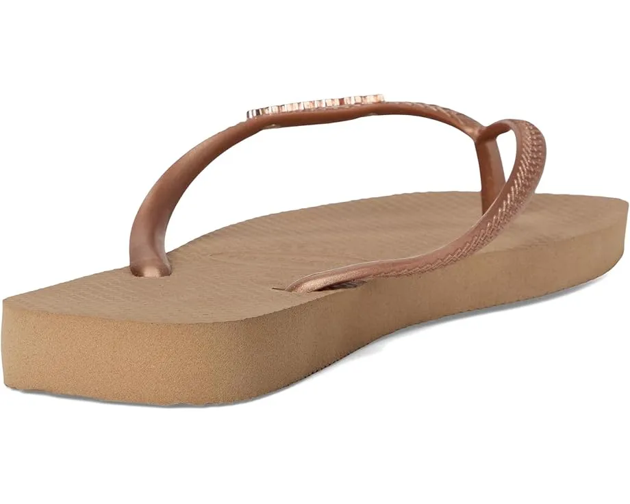 Havaianas шлепанцы Slim Square Logo Metallic с квадратным носком и тонкими бретелями