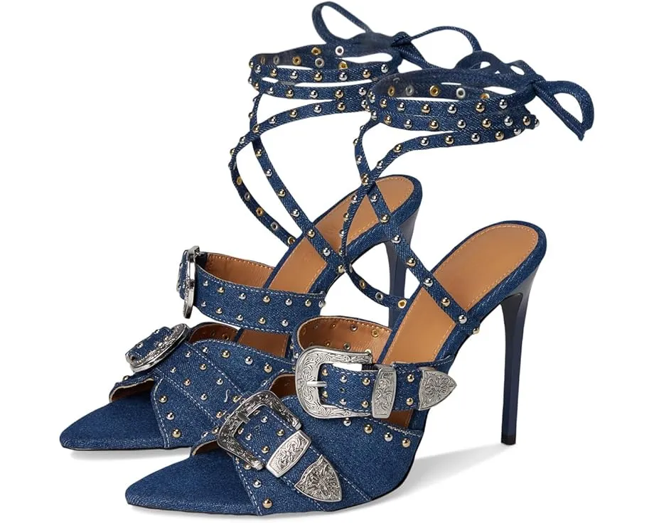 Сандалии на шпильке Steve Madden Saddle с металлической пряжкой и завязкой на щиколотке