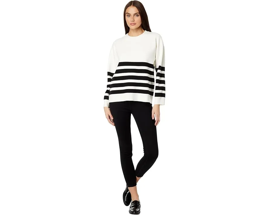 Свитер English Factory с круглым вырезом и полоской из вискозы и полиэстера