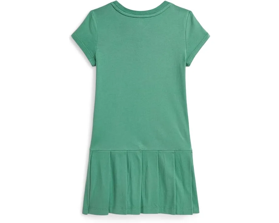 Платье из хлопкового джерси с плиссированной юбкой и большим пони Polo Ralph Lauren Kids