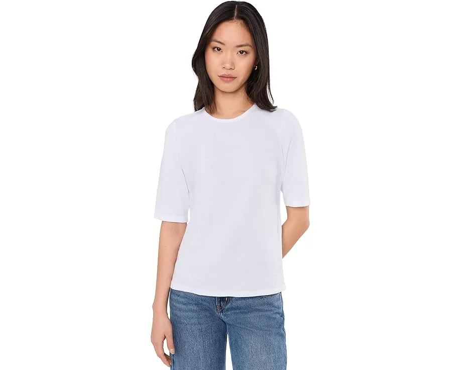 Топ Eileen Fisher с рукавом три четверти и круглым вырезом из стрейч-джерси