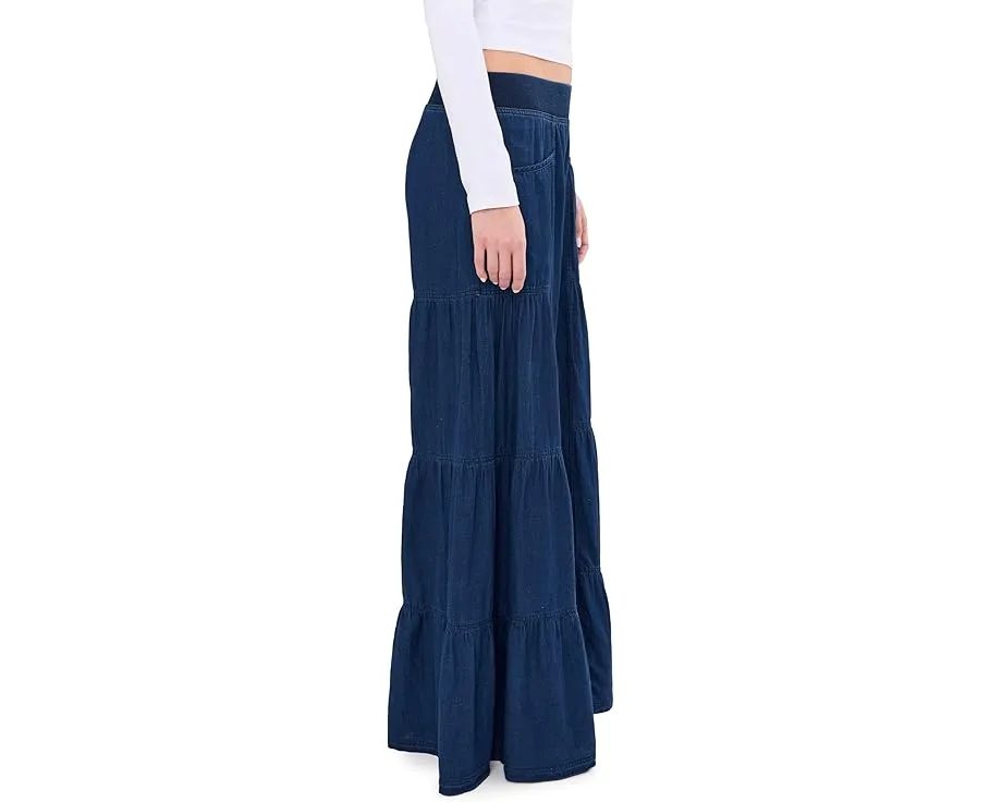 Широкие брюки XCVI Dugan Wide Leg с эластичным поясом из хлопка и льна