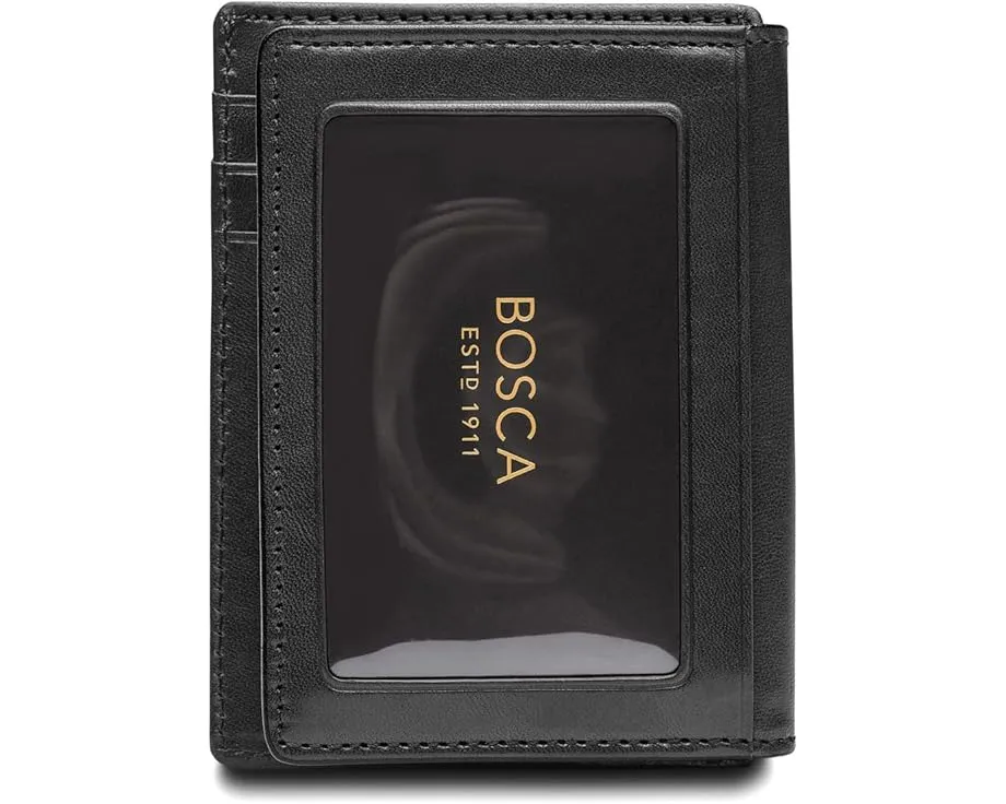 Кошелек для переднего кармана Bosca из состаренной кожи с окошком для ID