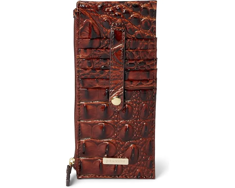 Кредитный кошелек Brahmin Melbourne из текстурированной кожи на молнии