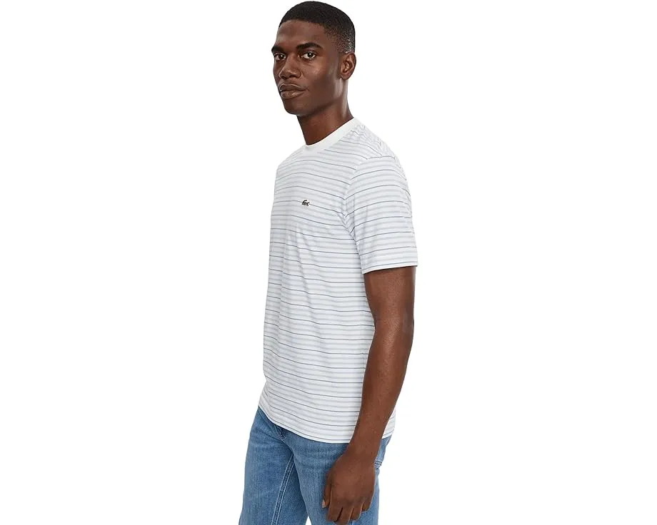 Футболка Lacoste из хлопка в полоску с вышитым логотипом