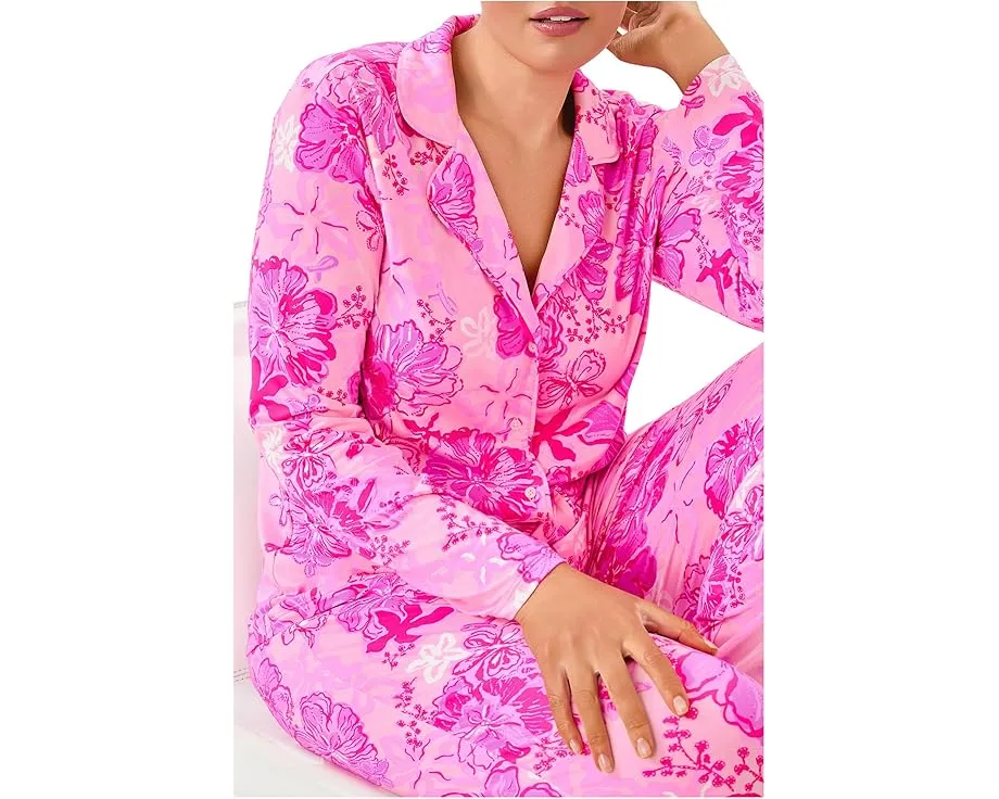Lilly Pulitzer пижамная блуза с длинным рукавом и пуговицами