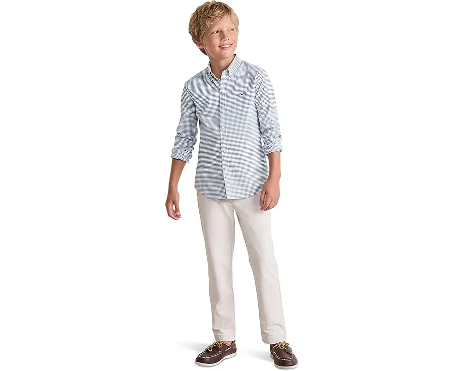 Рубашка Vineyard Vines Kids Wauwinet Tattersall из перформанс хлопка для малышей, детей младшего и старшего возраста