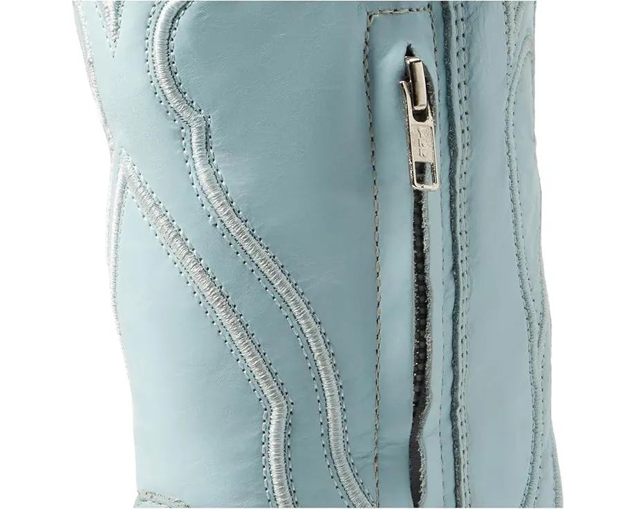 Высокие сапоги Corral Z5254 с вышивкой baby blue и квадратным каблуком