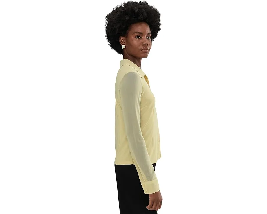 Приталенная рубашка Sanctuary Fitted Mesh с длинными рукавами