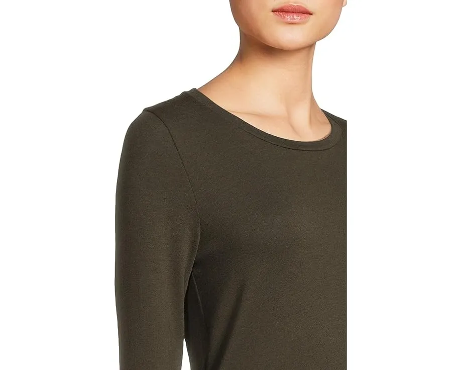 Eileen Fisher полупрозрачная футболка с длинным рукавом и круглым вырезом