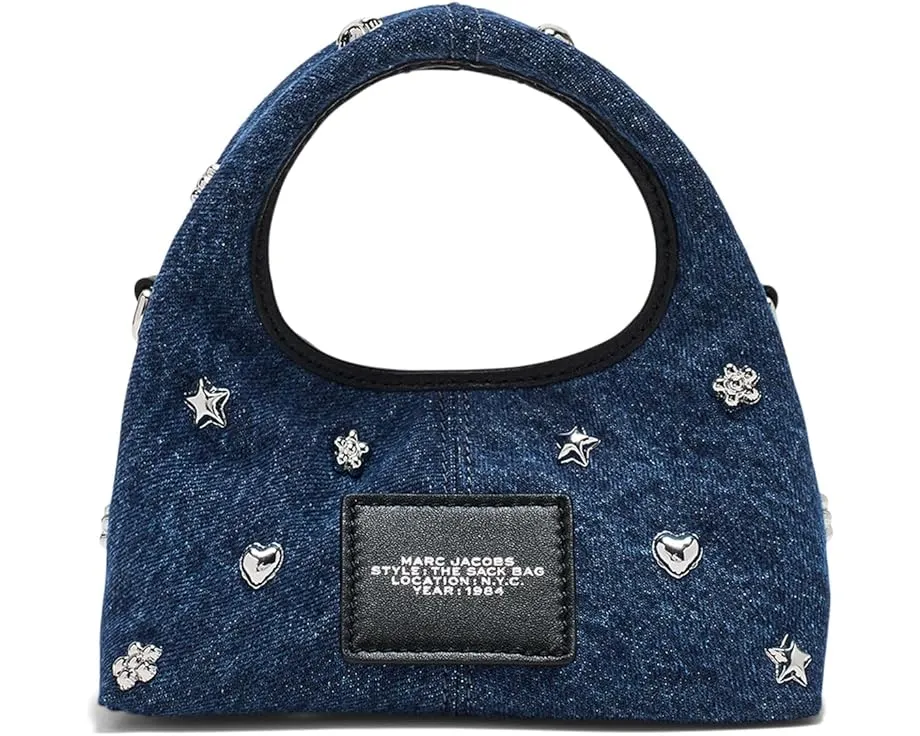 Микро сумка кроссбоди Mini Icon Stud Denim Micro с заклепками Marc Jacobs