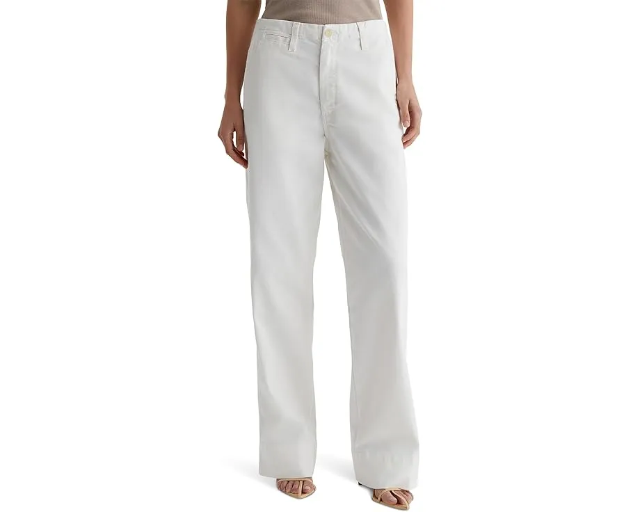 Брюки AG Jeans Allegra с высокой посадкой и широкими штанинами в пудровом цвете