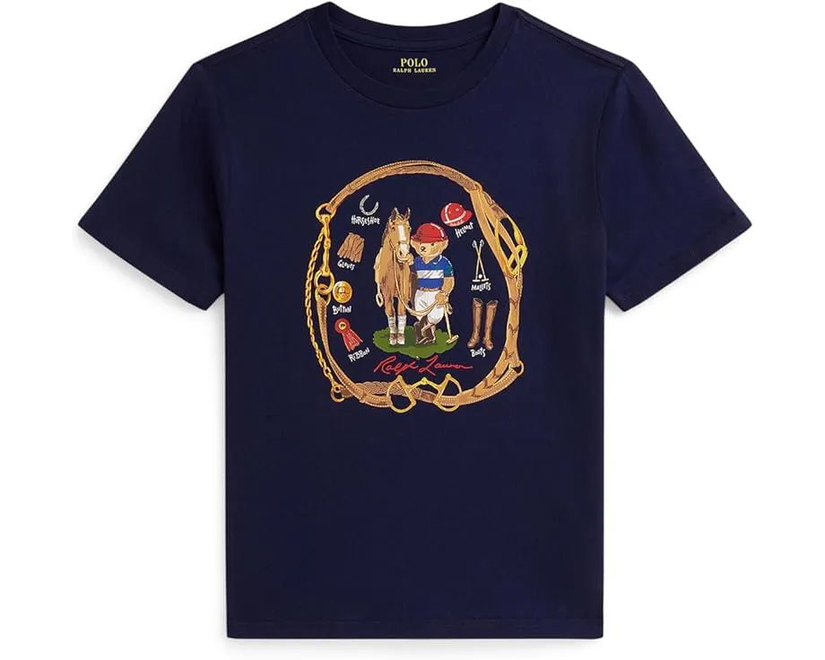 Футболка из хлопкового джерси с медвежонком Polo Ralph Lauren Kids для детей постарше