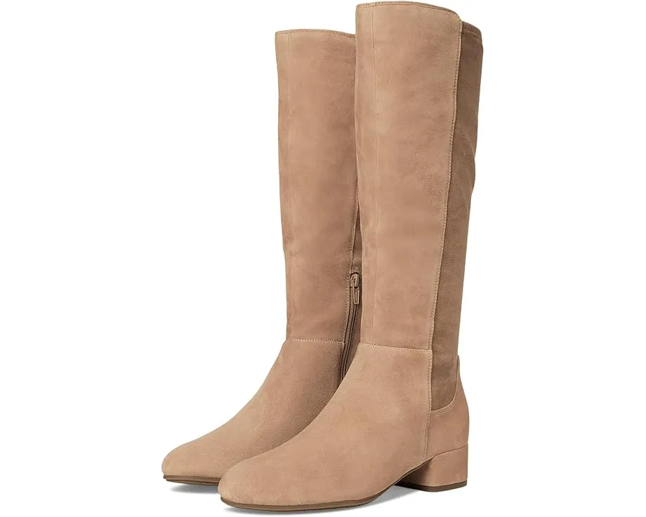 Ботинки Dune London Tayla до колена из замши на низком каблуке