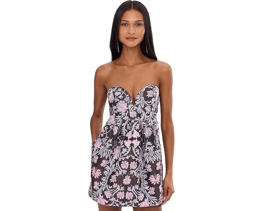 Мини-платье Free People Floreo Jacqaurd Mini с декольте-сердечком