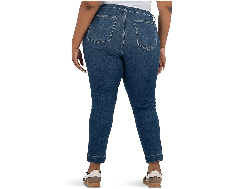 Джинсы KUT from the Kloth Plus Reese High Rise Straight Leg с карманами спереди