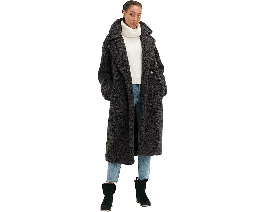 Длинное пальто Gertrude от UGG в стиле тедди на пуговицах