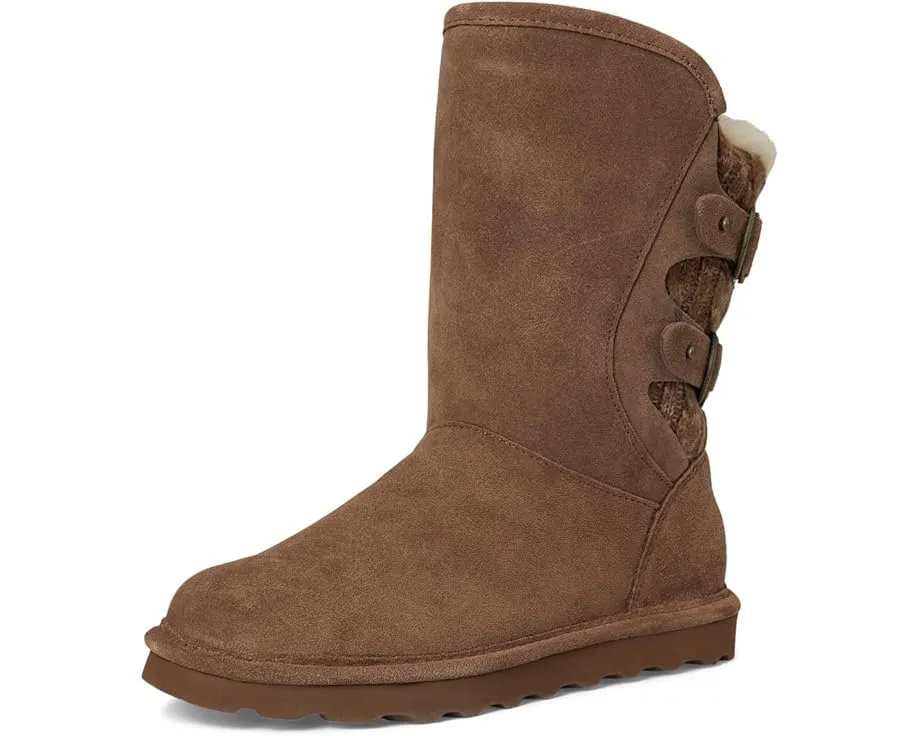 Зимние угги Bearpaw Jenni из замши с меховой отделкой и декоративной пряжкой