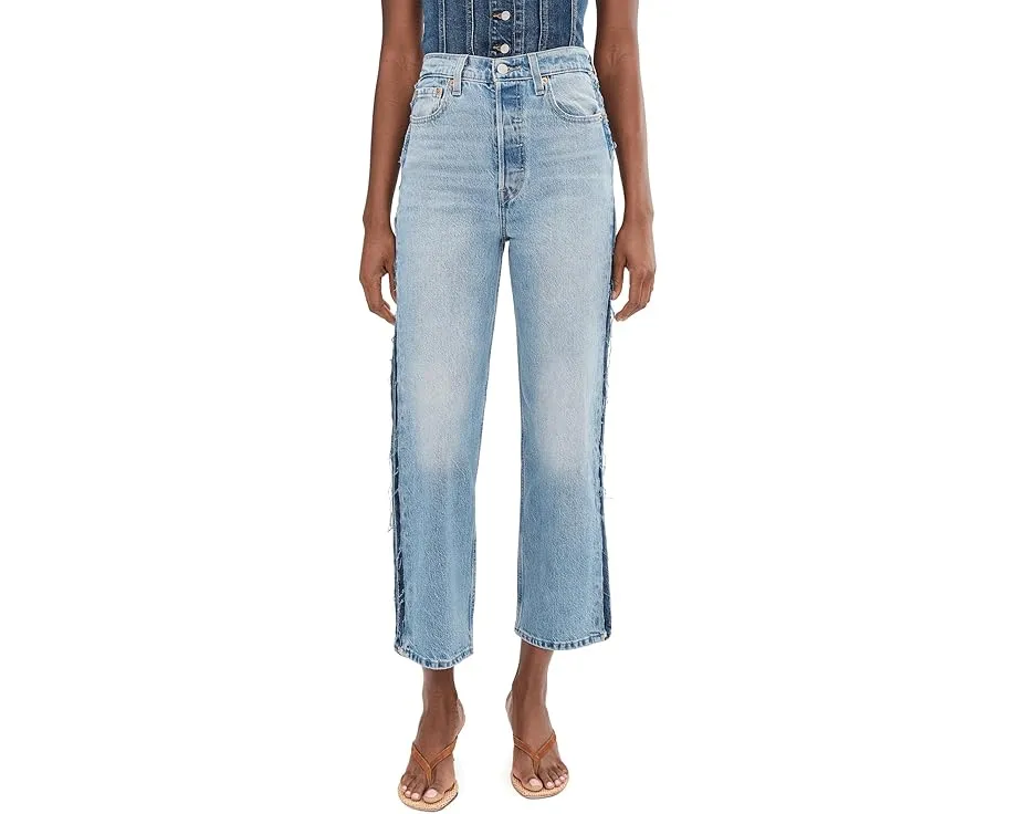 Джинсы Ribcage Ankle Deconstructed от Levi's® Premium с высокой посадкой и прямыми штанинами