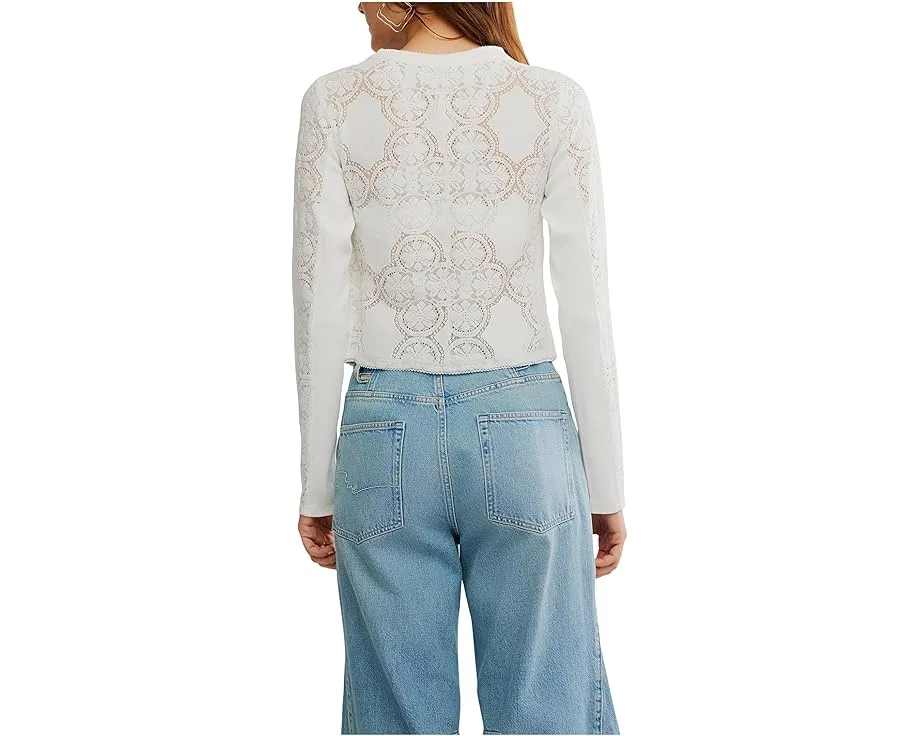 Топ Free People Jae с длинным рукавом и кружевной отделкой на пуговицах