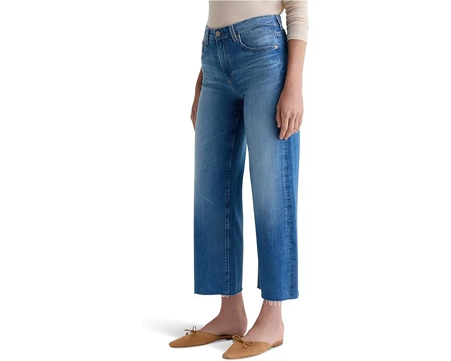 Джинсы AG Jeans Saige Mid Rise Wide Leg Crop укороченные с расклешенным низом