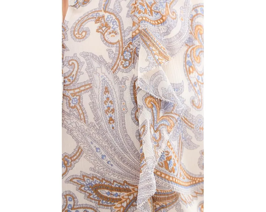 Блуза из жоржета с узором пейсли и оборками Lauren Ralph Lauren