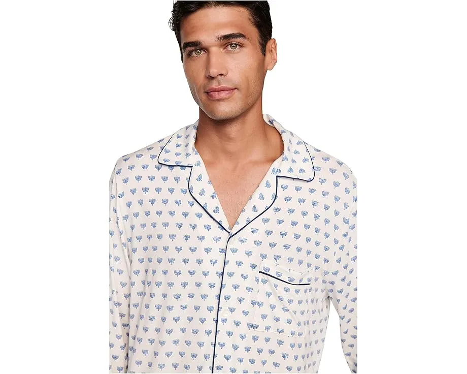 Пижамный комплект Eberjey William с принтом и контрастной окантовкой