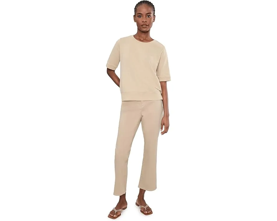 Garment Dyed Terry Crew Neck Short Sleeve Sweatshirt