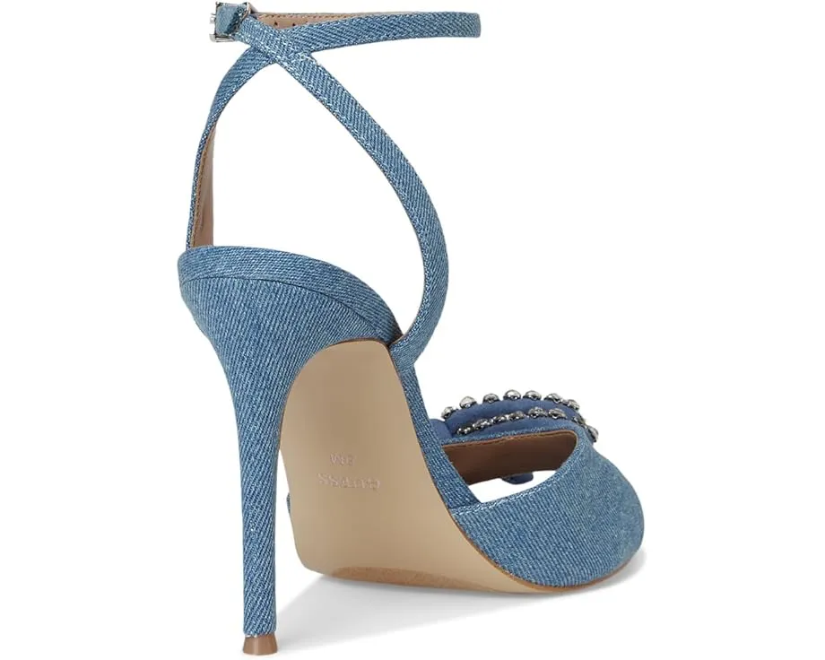 GUESS Вечерние сандалии Charmin с джинсовым верхом и стразами на каблуке-шпильке